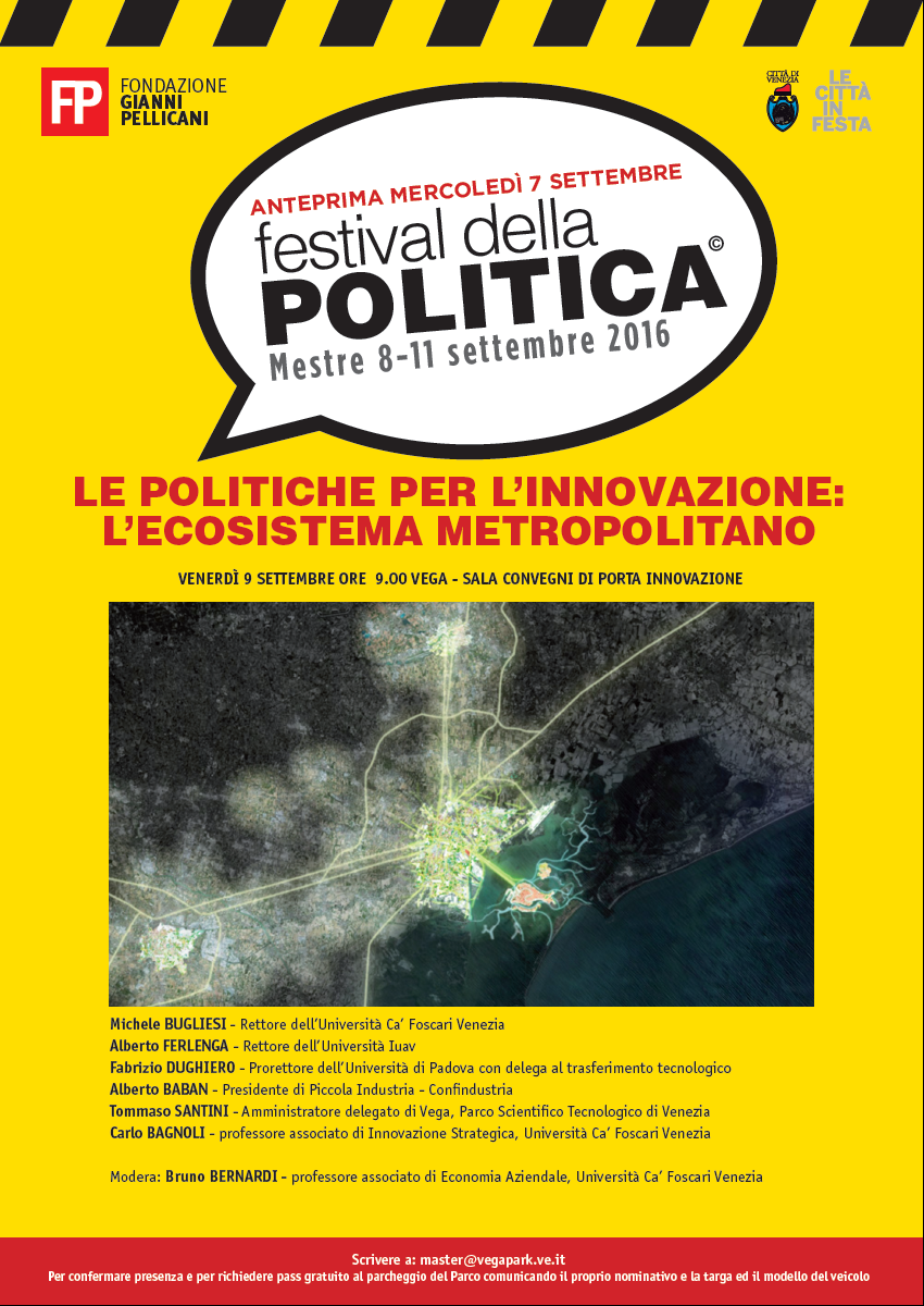 Foto Convegno “Le politiche per l’innovazione: l’ecosistema metropolitano” Festival della Politica 2016