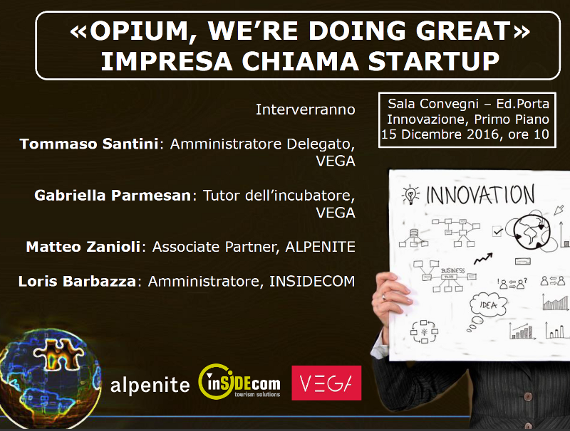 Foto «OPIUM, WE’RE DOING GREAT» IMPRESA CHIAMA STARTUP