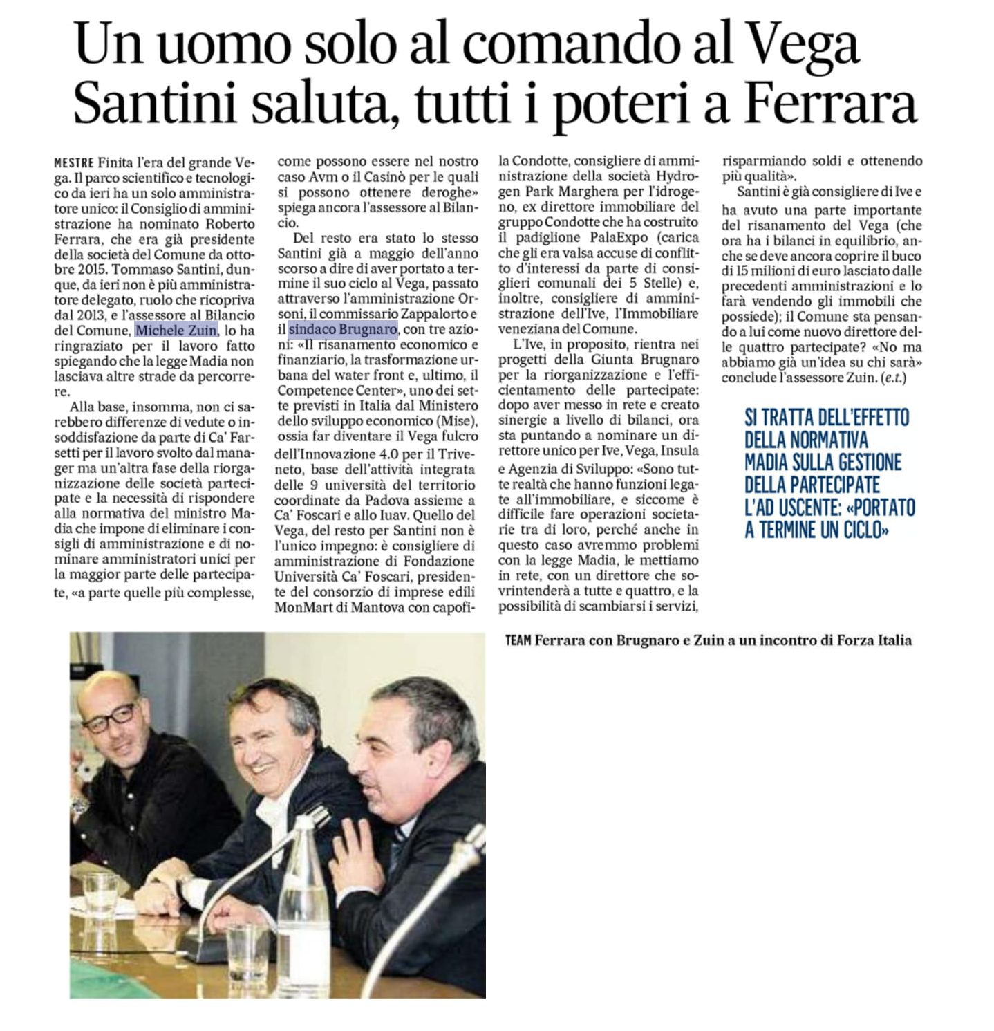 Foto Roberto Ferrara nominato Amministratore Unico di VEGA